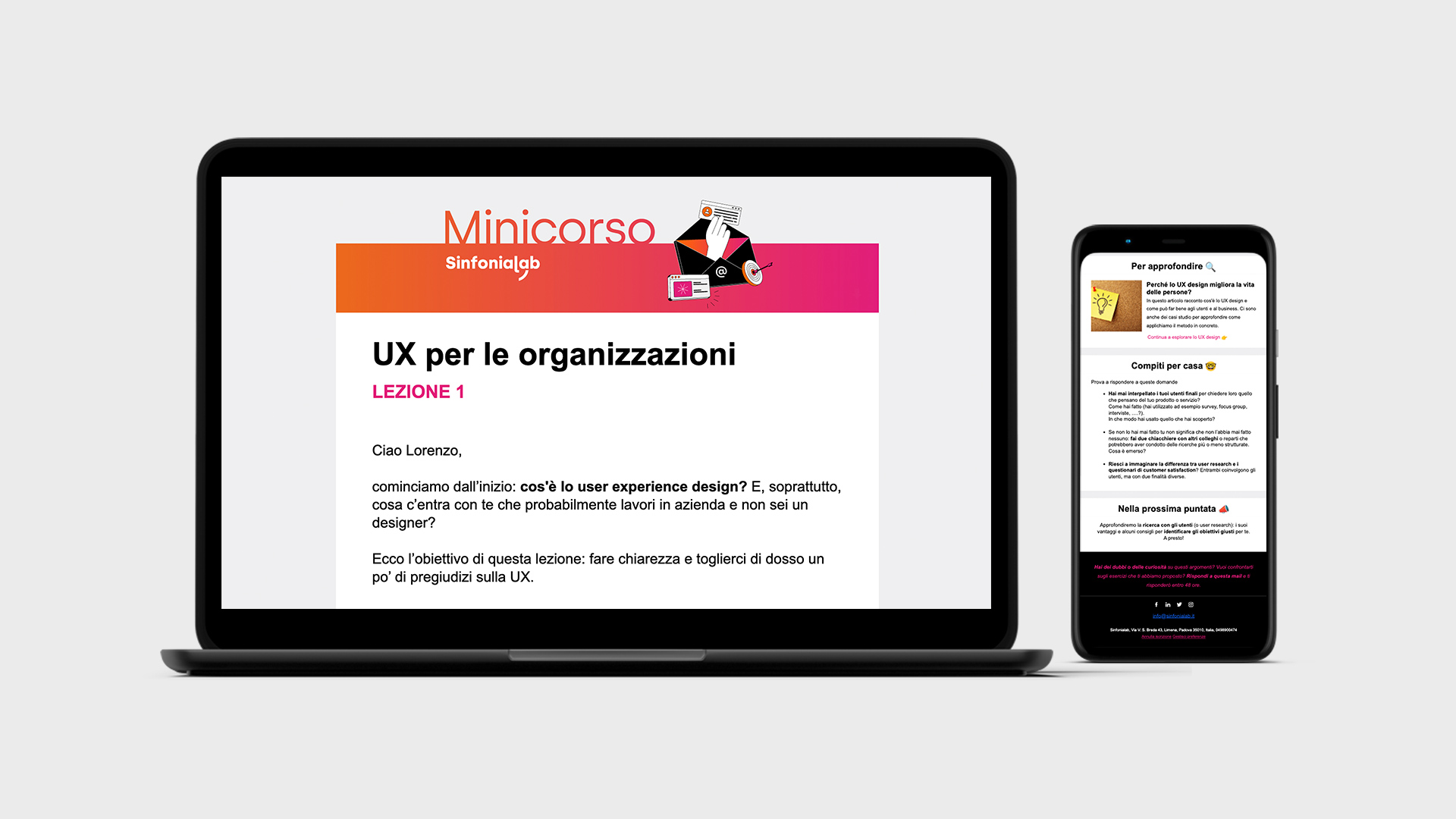 UX per le organizzazioni mockup